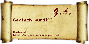 Gerlach Aurél névjegykártya
